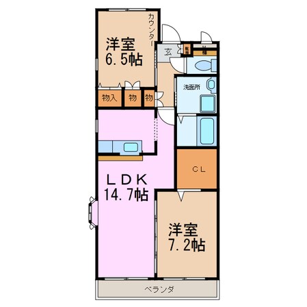 シャントゥール尾崎山の物件間取画像